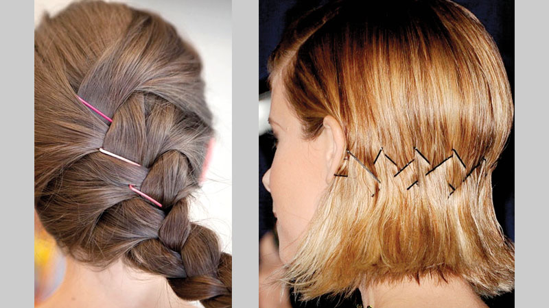 Peinados con pasadores en diagonal y zigzag