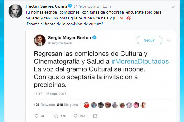 Tunden al titular de la Comisión de Cultura, Sergio Mayer por su ortografía 