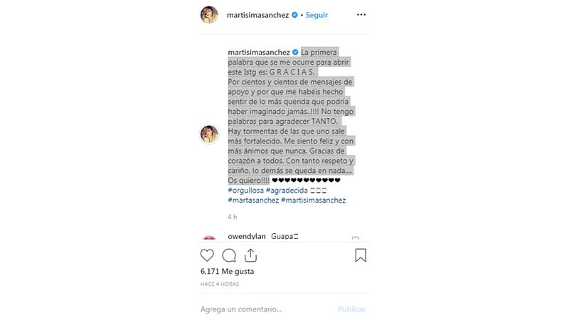 Marta Sanchez responde
