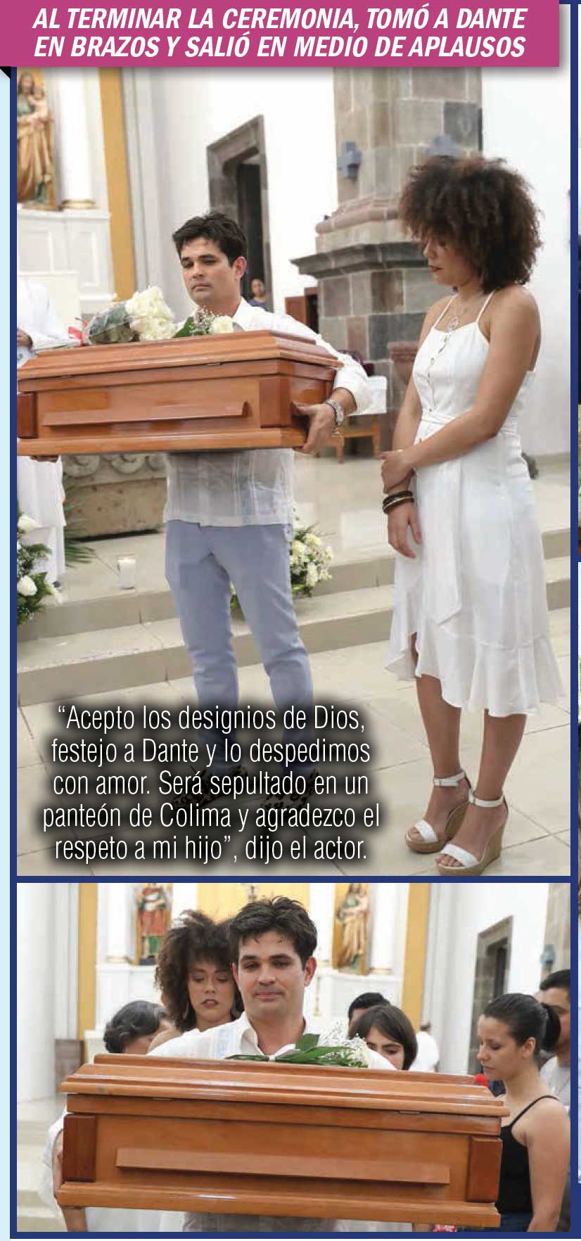 Entre lágrimas, el actor y su pareja, Brenda Kellerman, le dieron el último adiós a su angelito. 