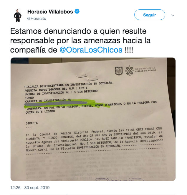 Twitter Horacio Villalobos