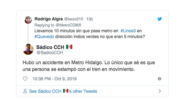 Twitter Metro de la Ciudad de México