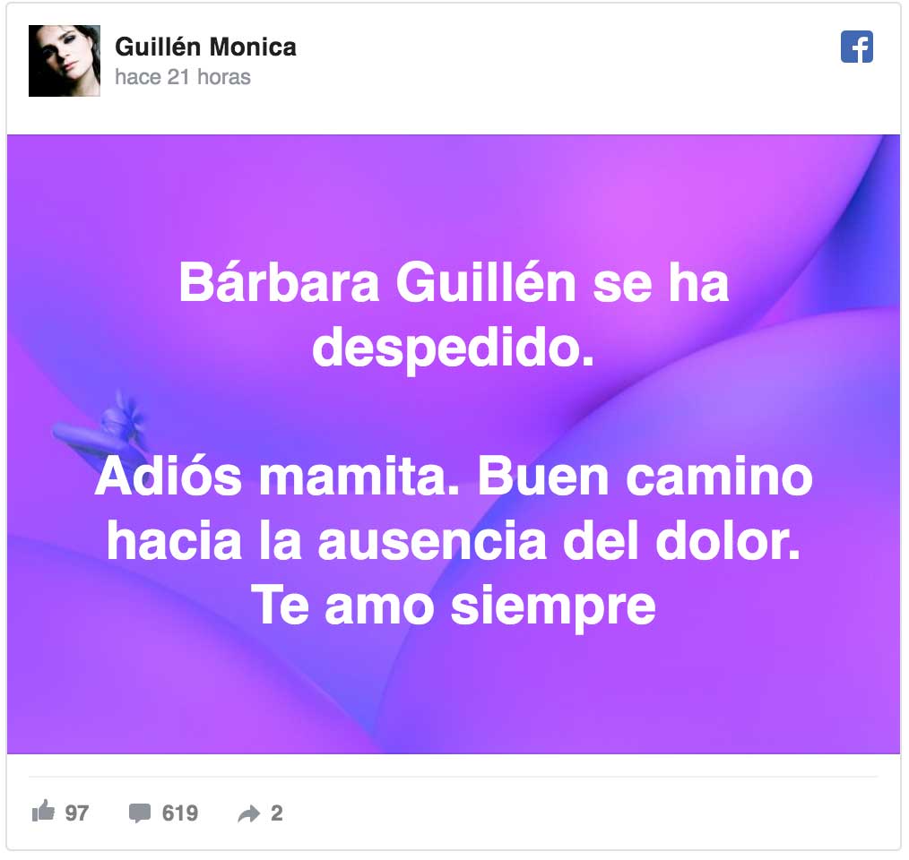 Facebook: Guillén Mónica