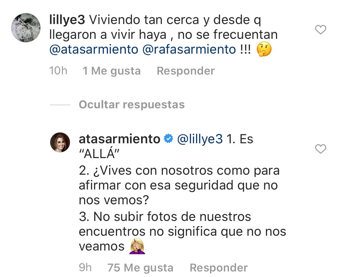 Atala Sarmiento pelea en Instagram