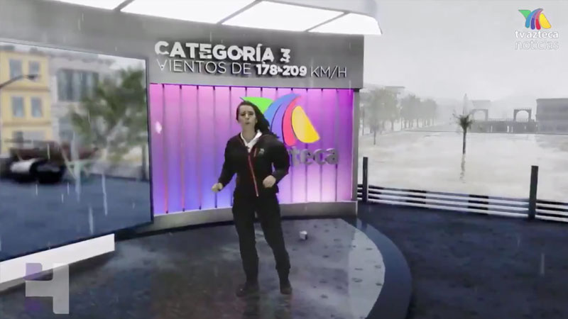 tv azteca recrea realidad aumentada huracán tecnología