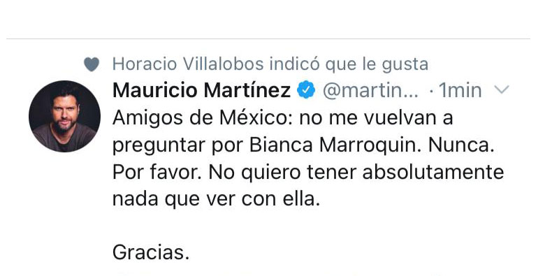Mauricio Martínez mensaje