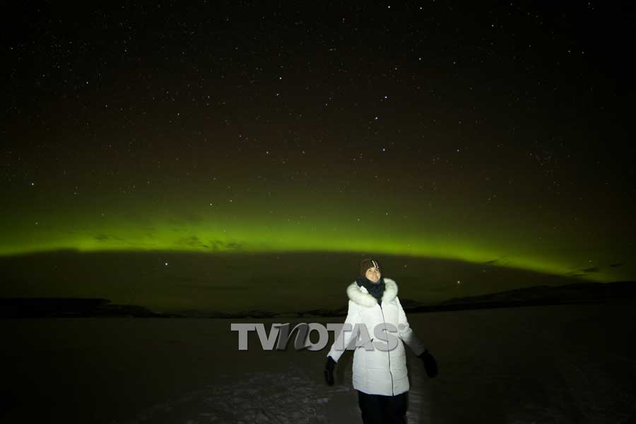 Verónica Montes viaja a Canadá y disfruta de auroras boreales
