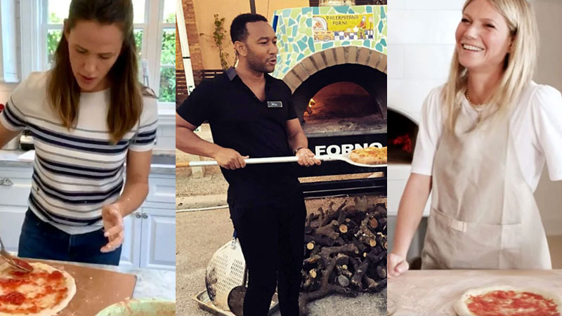 Celebridades cocinan pizza para entretenerse en la cuarentena