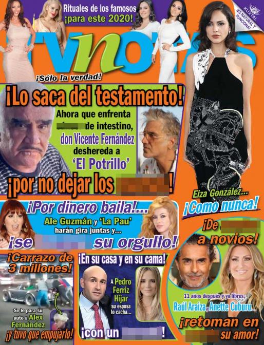 #MartesDeTVNotas, Portada Edición 1196: Vicente Fernández deshereda a "El Potrillo" por no dejar los excesos