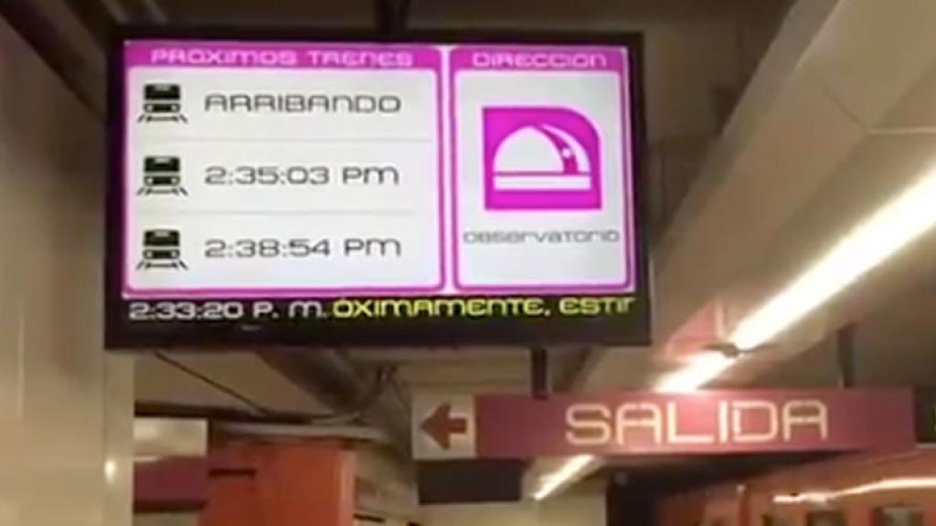 Ya hay pantallas en el metro de la CDMX que anuncian en tiempo real el horario del metro.