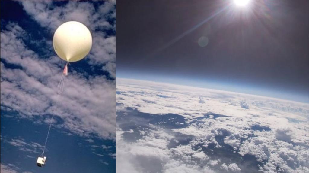 globo con cámara llega a la estratosfera